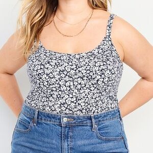 Old Navy Black and White Floral Camisole